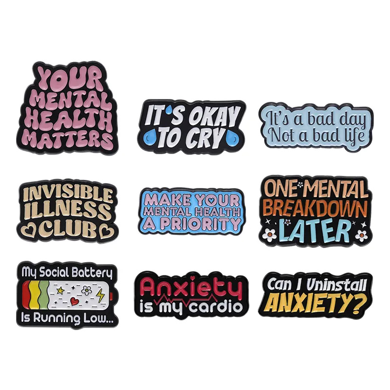 Men'S Accessories Quotes - Zitat Angst Brosche Emaille Pin Abzeichen