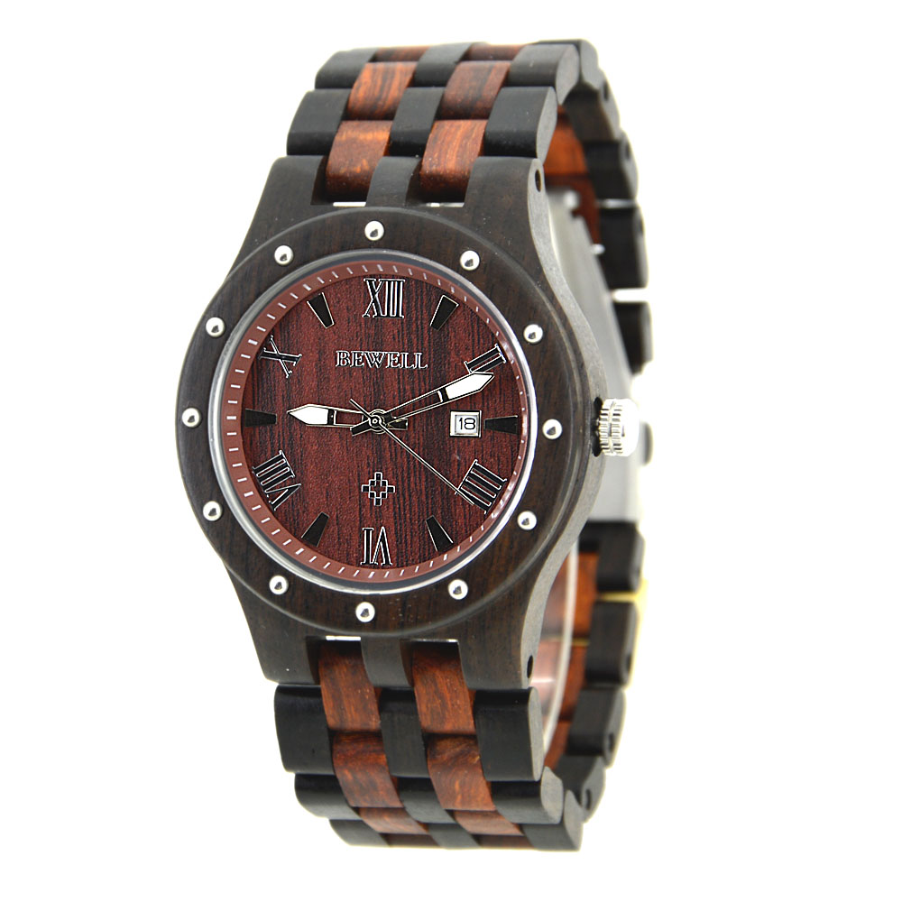 Men'S Accessories Office - Herren Business Handgefertigte Holz-Quarzuhr Leuchtende Römische