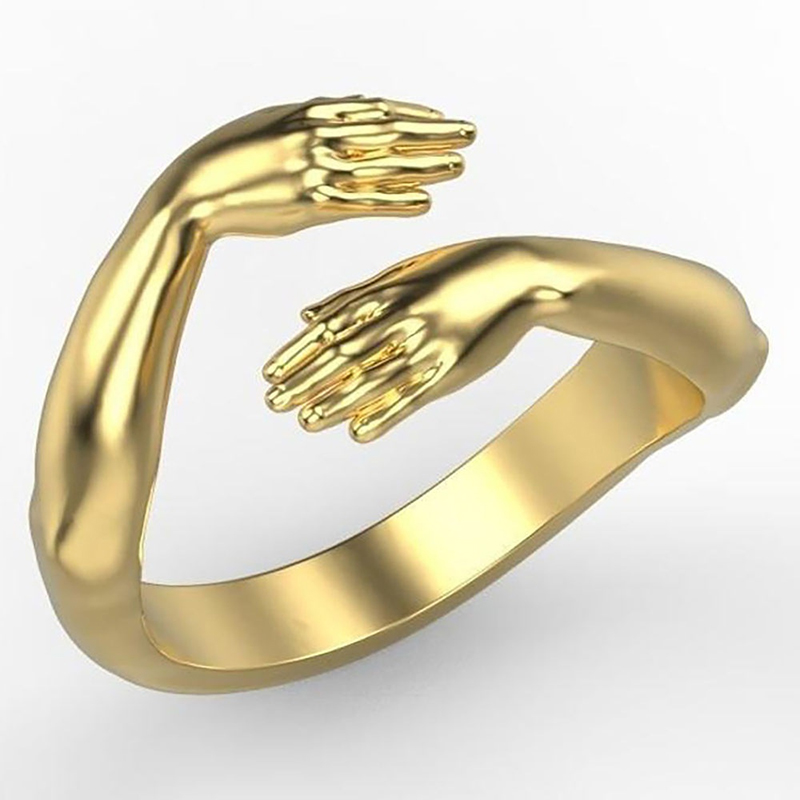 Men'S Accessories Hand Bands - Vintage Love Hugging Hands Offene Ringe