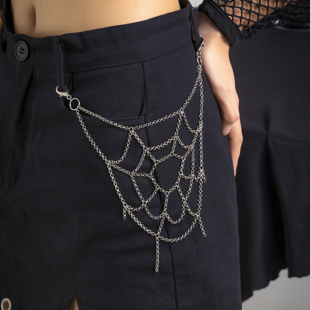 Men'S Accessories Clothing - Gothic Punk Silber Farbe Spinne Web