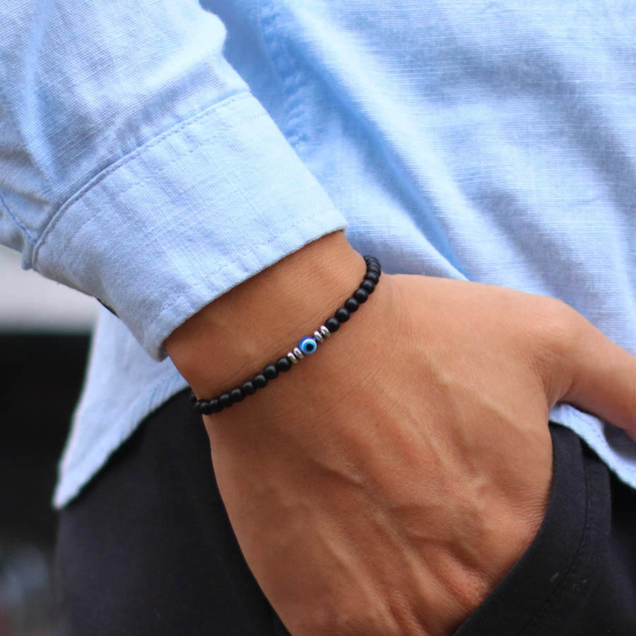 Men Accessories Evil Eye - Klassisches Perlenarmband für Herren, Bekleidungszubehör, böser