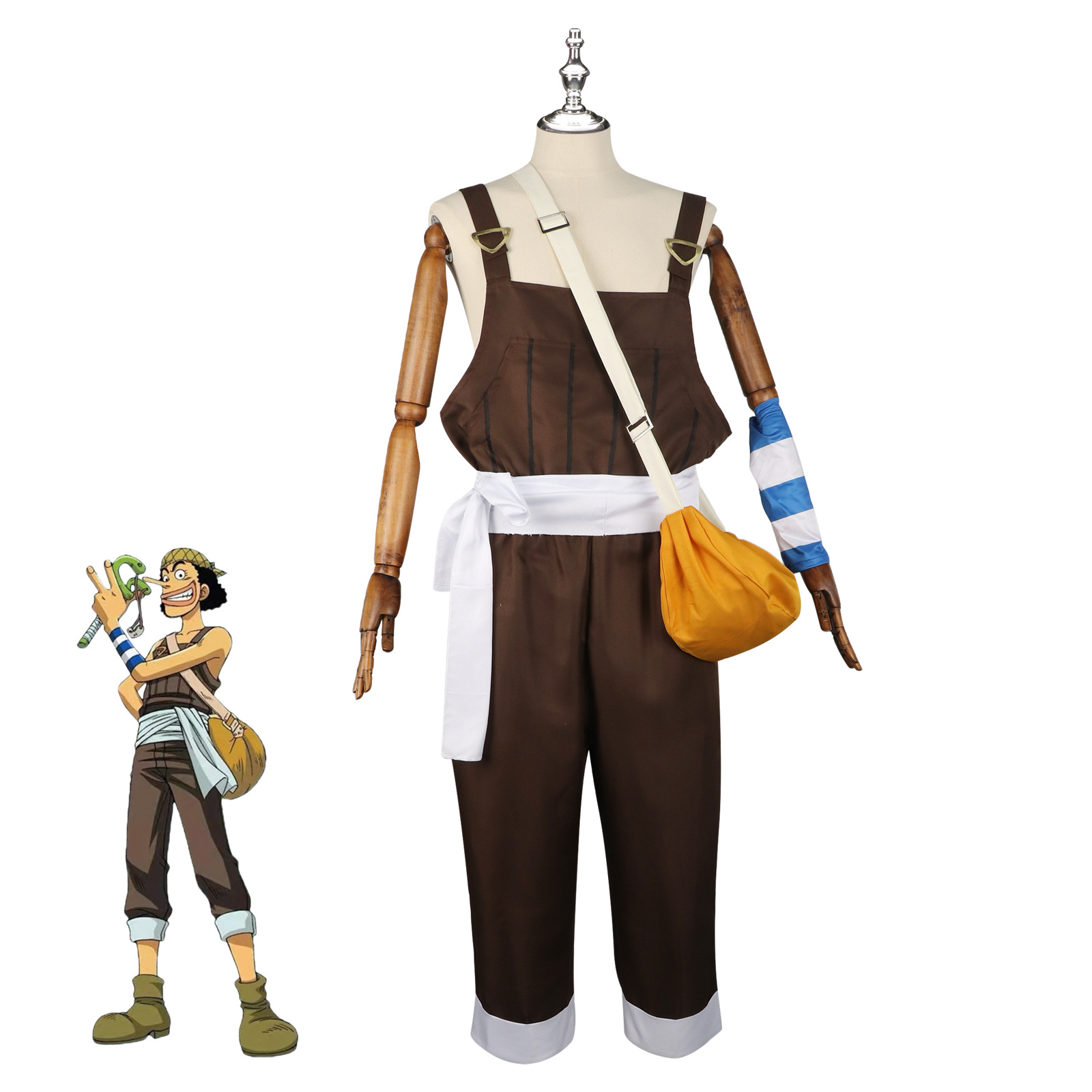 Men Accessories Korea - Anime UUsopp Cosplay Kostüm Brauner Overall