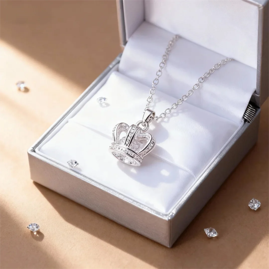 Men'S Accessories Office - Exquisite Krone-Halskette aus 925er Sterlingsilber für
