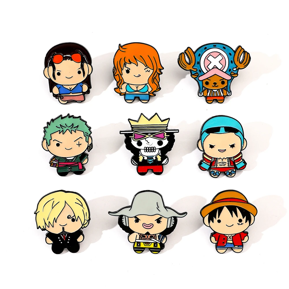 Lapel Pin Enamel - 9 Stück Kreative Cartoon-Broschen Anime ONE