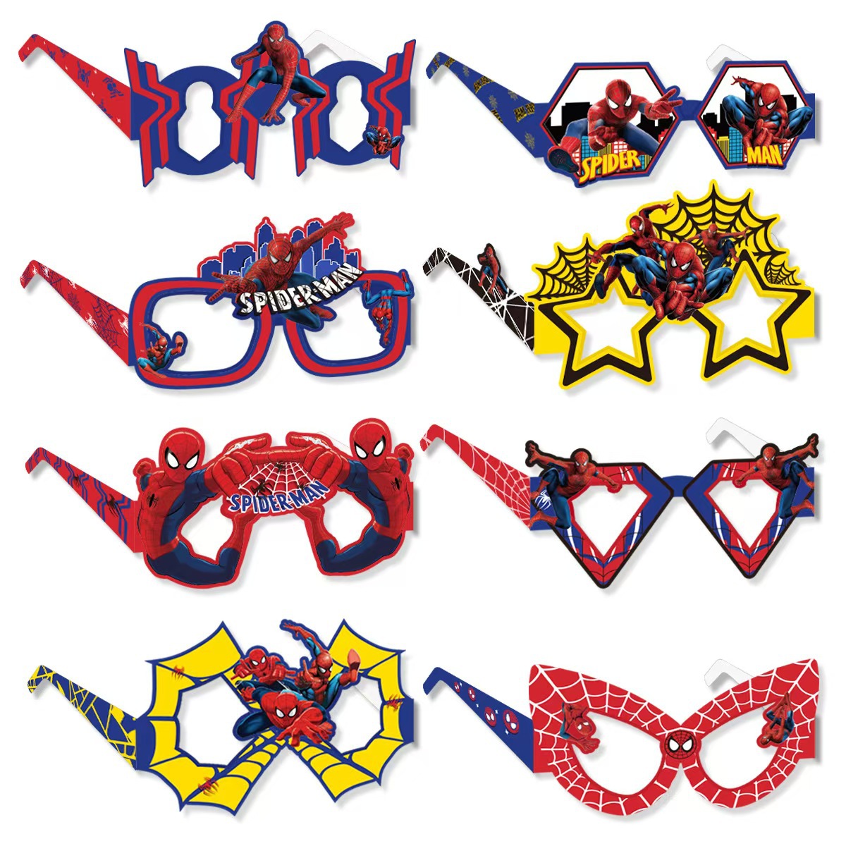 Men Accessories For Birthday Gift - 8 Stück Spider-Man Papierbrillen, umweltfreundlich, für