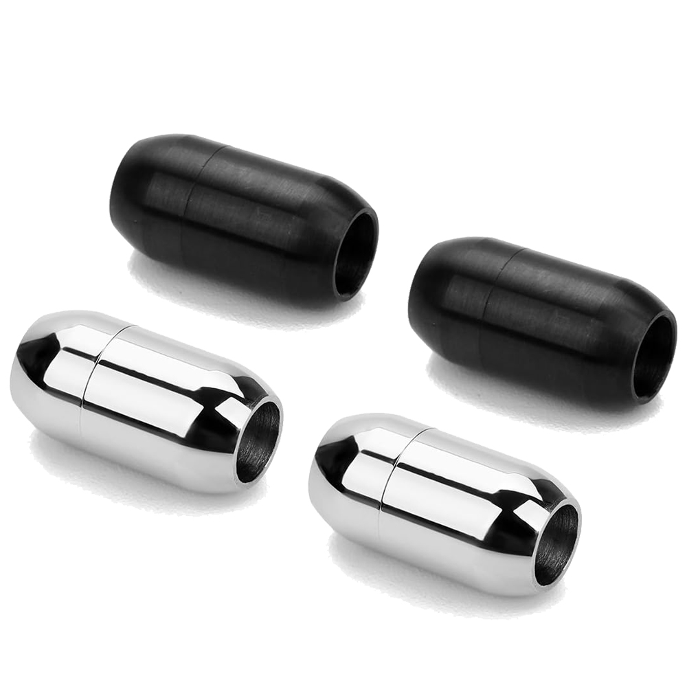 Young Men'S Accessories - 2 Stück Edelstahl-Magnetverschluss, Lederband-Endkappe für Schmuck,