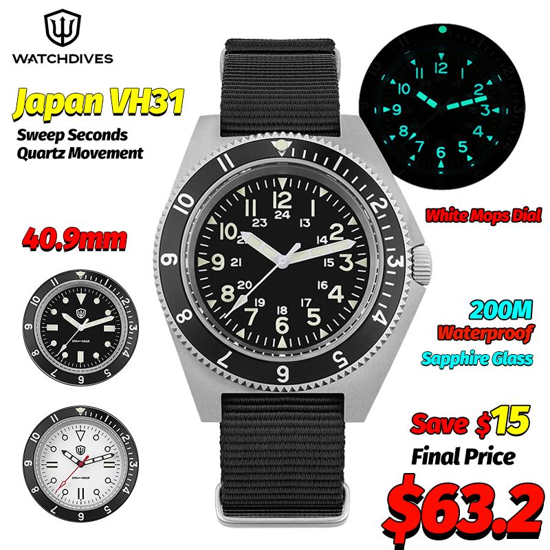 Young Men'S Accessories - Watchdives WD1972 Quarzuhr, Saphir, leuchtende Herrenuhren,