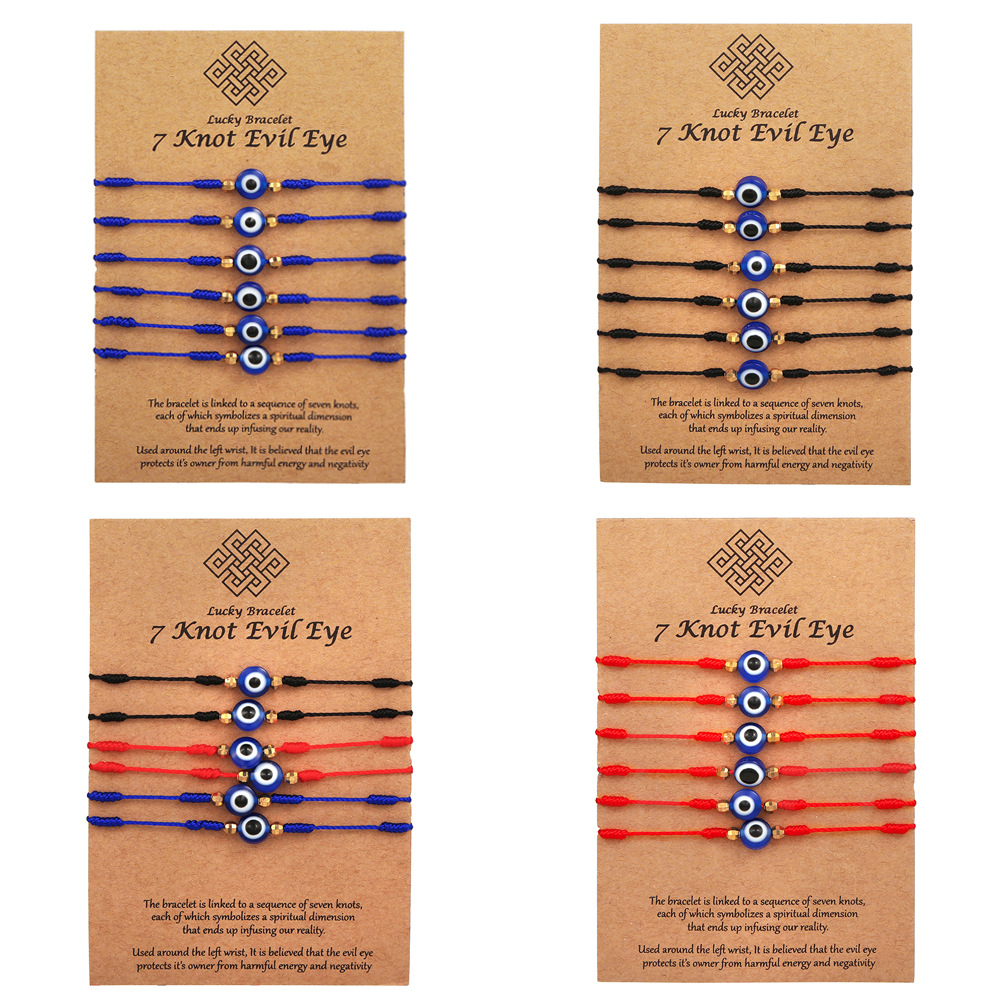6 Stücke Blau Bösen blick Armb – Men Accessories Evil Eye Bewertung und Preis