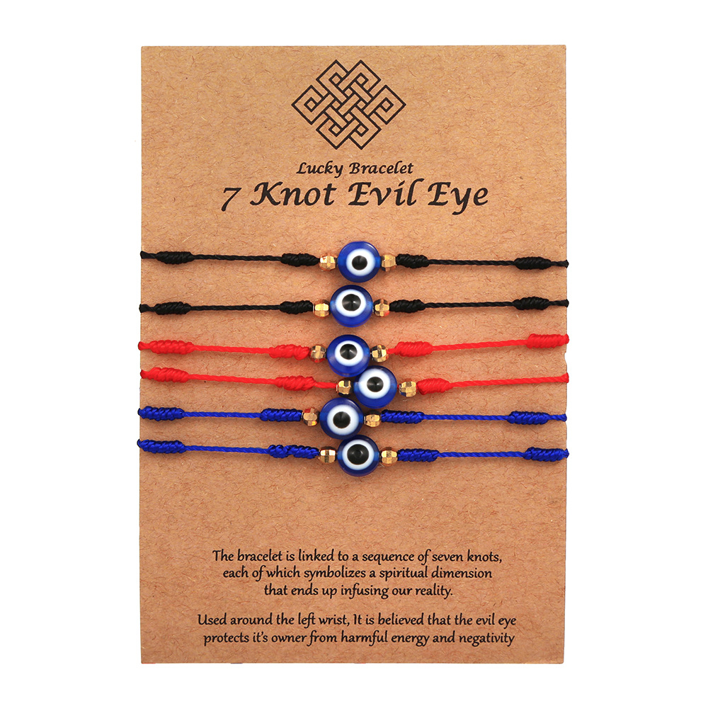 6 Stücke Blau Bösen blick Armb – Men Accessories Evil Eye Bewertung und Preis