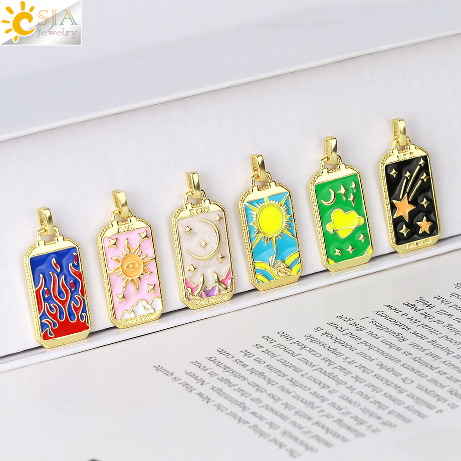 Emaille Tarot Karten Anhänger  – Men Accessories Evil Eye Bewertung und Preis