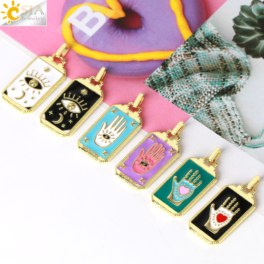 Emaille Tarot Karten Anhänger  – Men Accessories Evil Eye Bewertung und Preis