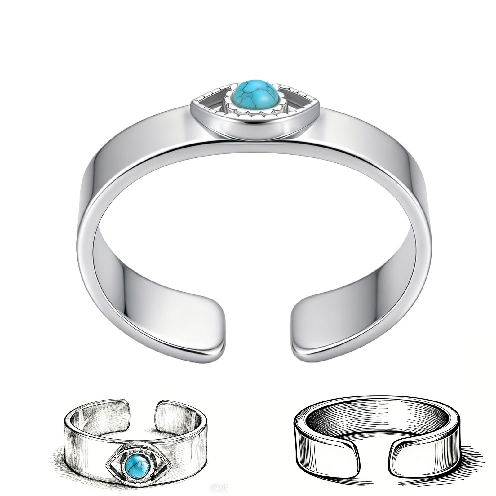 Klassische Evil-Eye-Ringe für  – Men Accessories Evil Eye Bewertung und Preis