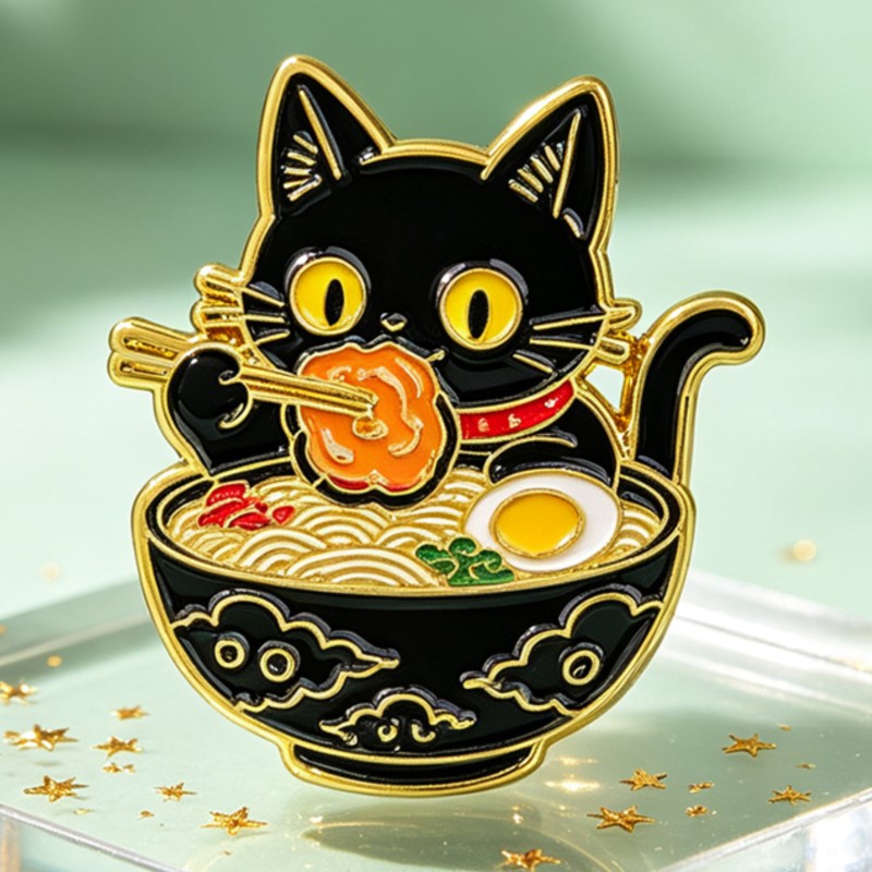 Niedliche Schwarze Katze beim  – Lapel Pin Enamel Bewertung und Preis