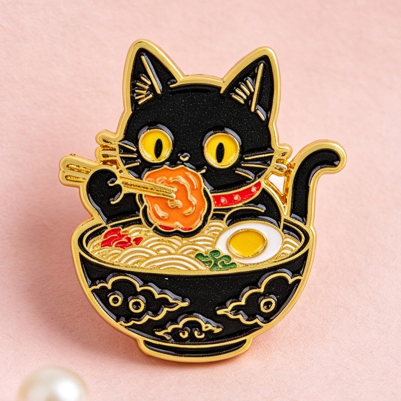 Niedliche Schwarze Katze beim  – Lapel Pin Enamel Bewertung und Preis