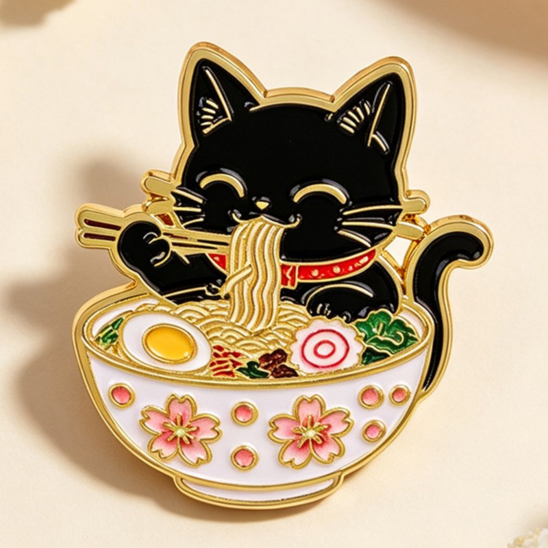 Niedliche Schwarze Katze beim  – Lapel Pin Enamel Bewertung und Preis